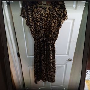NWOT leopard print midi dress